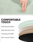 Round Ottoman with Tray Vanity Stool Storage Chenille (Set of 2)