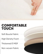 Round Ottoman with Tray Vanity Stool Storage (Set of 2)