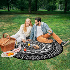 Round Outdoor Rug for Patio Reversible Waterproof