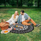 Round Outdoor Rug for Patio Reversible Waterproof