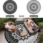 Round Outdoor Rug for Patio Reversible Waterproof