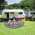 Round Outdoor Rug for Patio Reversible Waterproof