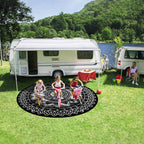 Round Outdoor Rug for Patio Reversible Waterproof