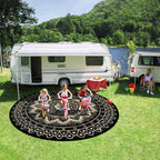 Round Outdoor Rug for Patio Reversible Waterproof