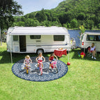 Round Outdoor Rug for Patio Reversible Waterproof