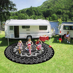 Round Outdoor Rug for Patio Reversible Waterproof