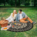 Round Outdoor Rug for Patio Reversible Waterproof