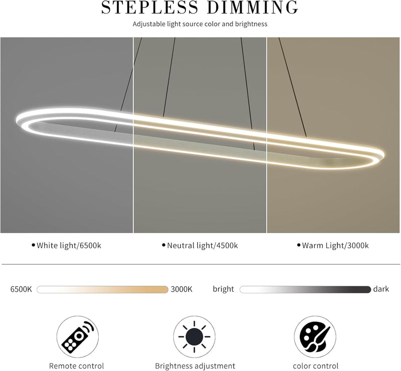 Round Pendant Light Brightness Adjustable 10%-100% 3000K (3Pack)