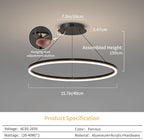 Round Pendant Light Brightness Adjustable 10%-100% 3000K (3Pack)