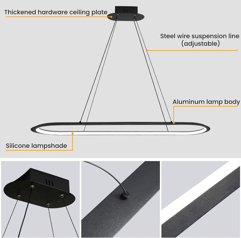 Round Pendant Light Brightness Adjustable 10%-100% 3000K (3Pack)