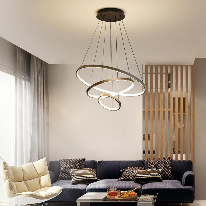 Round Pendant Light Brightness Adjustable 10%-100% 3000K (3Pack)