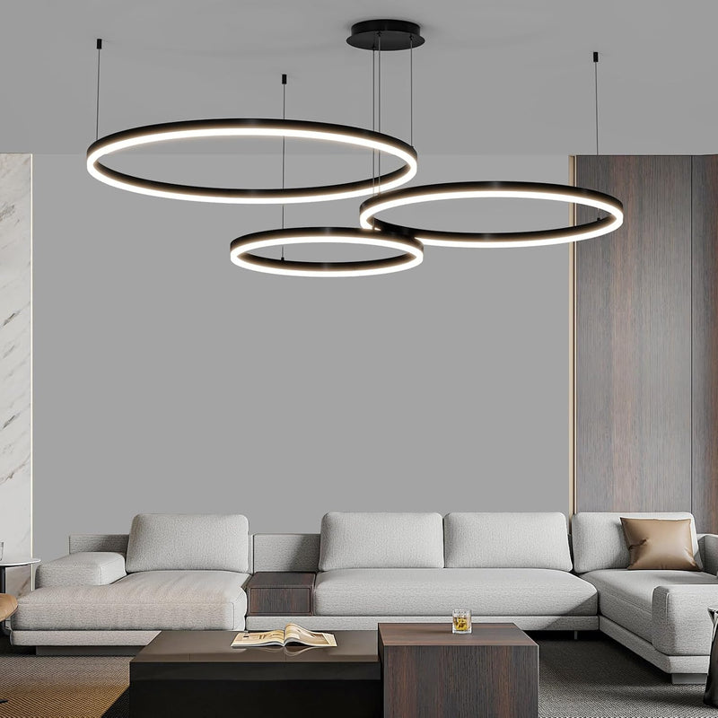 Round Pendant Light Brightness Adjustable 10%-100% 3000K (3Pack)
