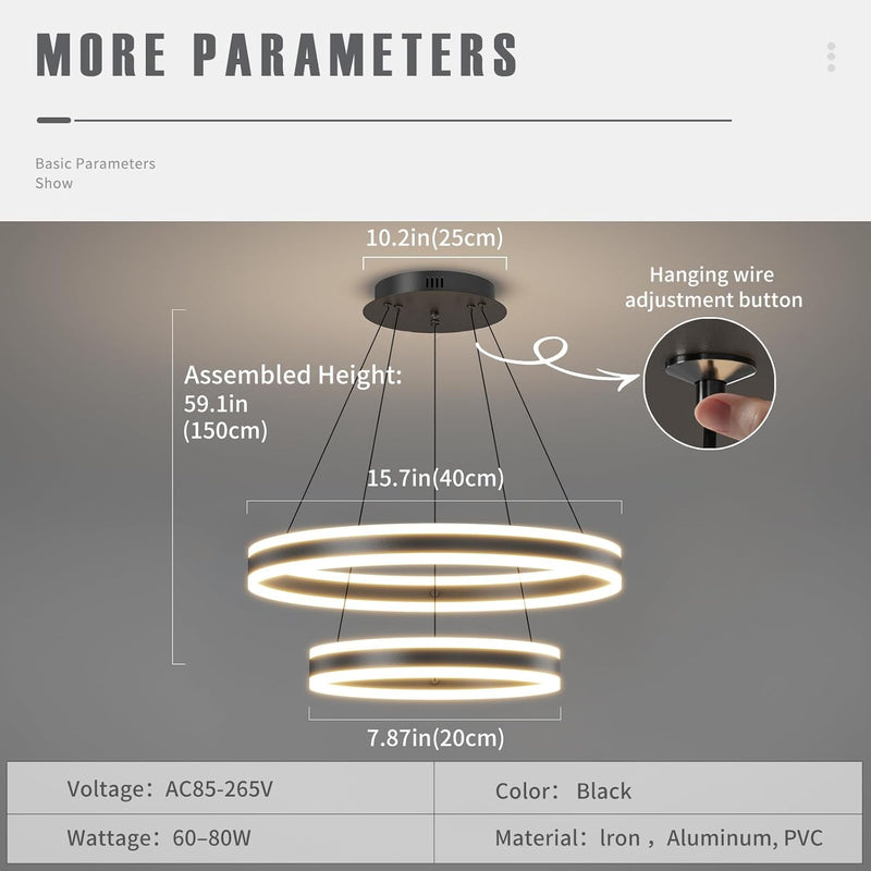 Round Pendant Light Dimmable Breakfast Island Lighting