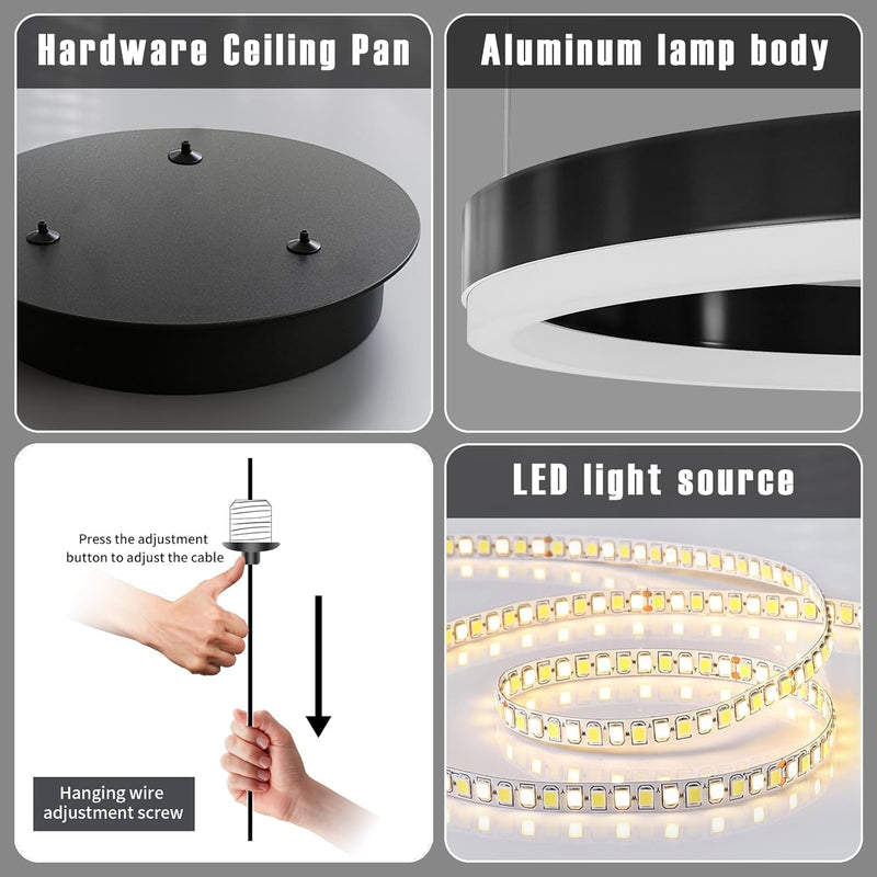 Round Pendant Light Dimmable Breakfast Island Lighting