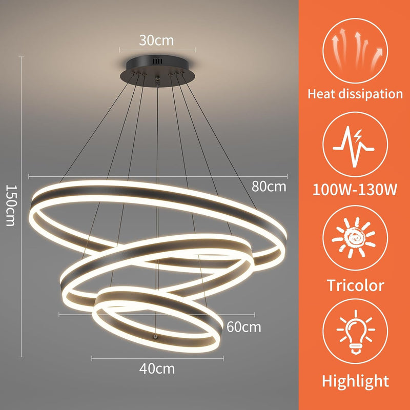 Round Pendant Light Dimmable Breakfast Island Lighting