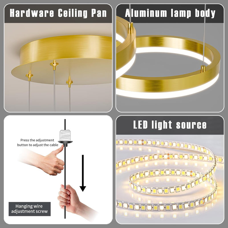Round Pendant Light Dimmable Breakfast Island Lighting