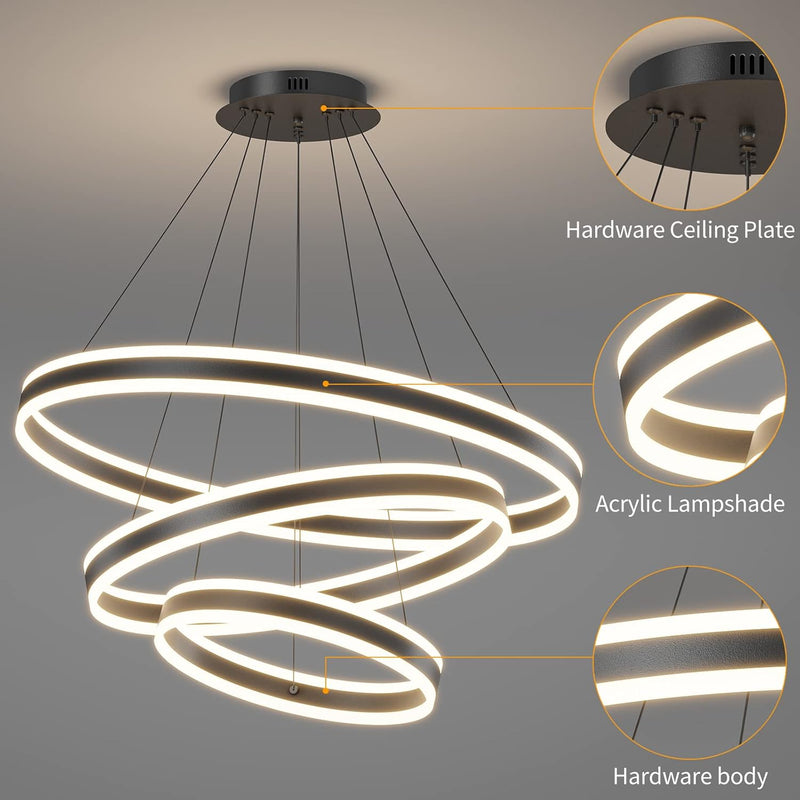 Round Pendant Light Dimmable Breakfast Island Lighting