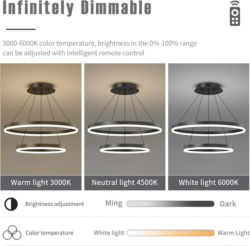 Round Pendant Light Dimmable Breakfast Island Lighting