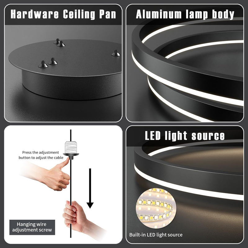 Round Pendant Light Dimmable Breakfast Island Lighting