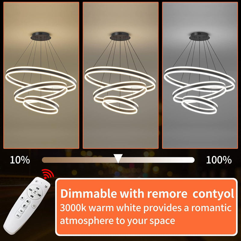 Round Pendant Light Dimmable Breakfast Island Lighting