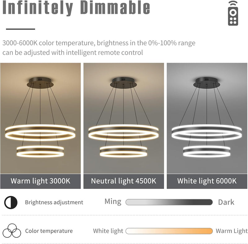 Round Pendant Light Dimmable Breakfast Island Lighting
