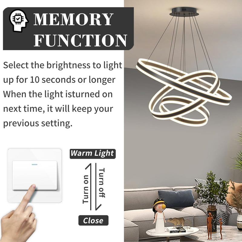 Round Pendant Light Dimmable Breakfast Island Lighting