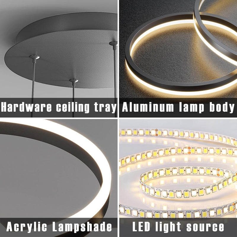 Round Pendant Light Dimmable Breakfast Island Lighting