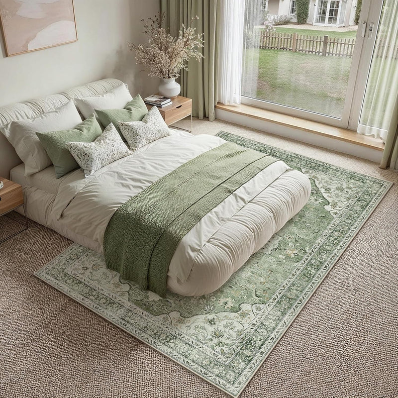 Vintage Rugs for Living Room Machine Washable Non Slip