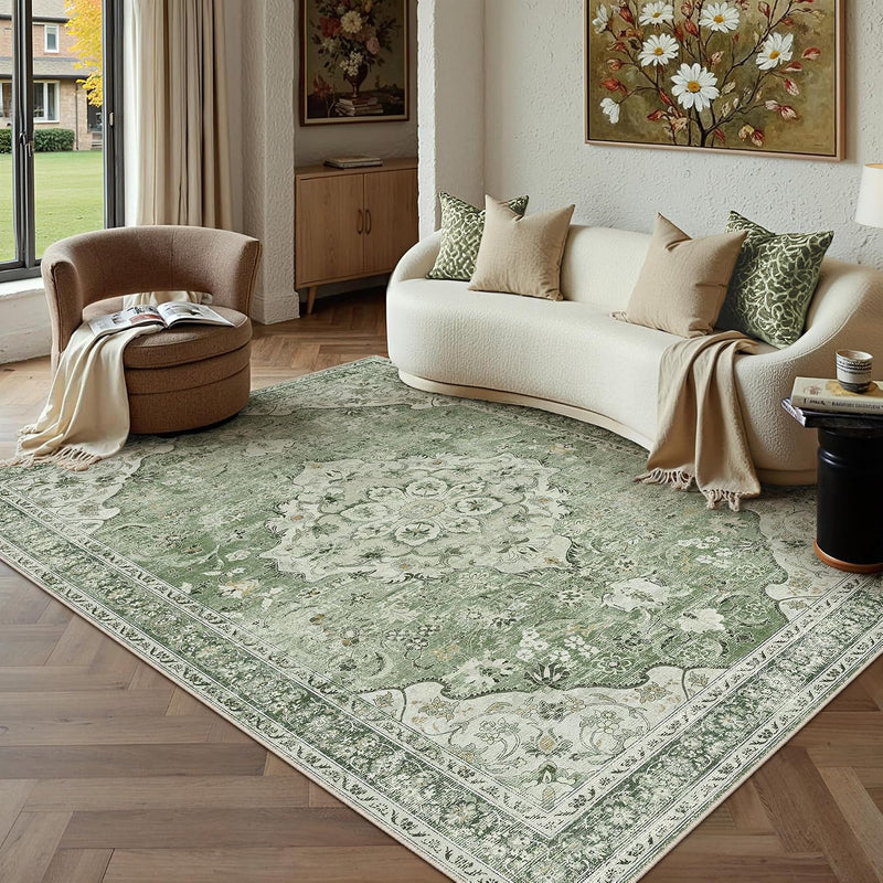 Vintage Rugs for Living Room Machine Washable Non Slip