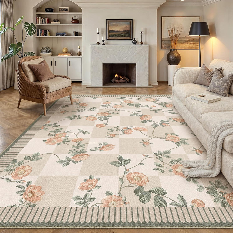 Vintage Rugs for Living Room Machine Washable Non Slip