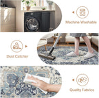 Round Rug Washable Non-Slip Vintage Boho Carpet