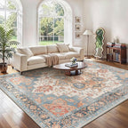 Round Rug Washable Non-Slip Vintage Boho Carpet