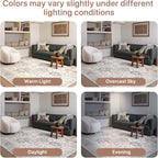 Round Rug Washable Non-Slip Vintage Boho Carpet