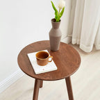 Round Side Table 100% Solid Oak Wood Occasional