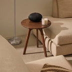Round Side Table 100% Solid Oak Wood Occasional