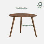 Round Side Table Coffee with Solid Wood Legs
