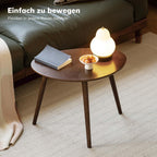 Round Side Table Coffee with Solid Wood Legs