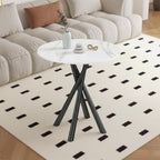 Round Side Table Small Stone Marble Coffee Living