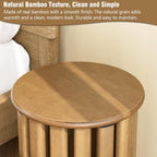 Round Stackable Stools Bamboo 4-In-1 Nesting with Wheels (Set of 4)