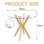 Round Tempered Glass Dining Table Modern Kitchen
