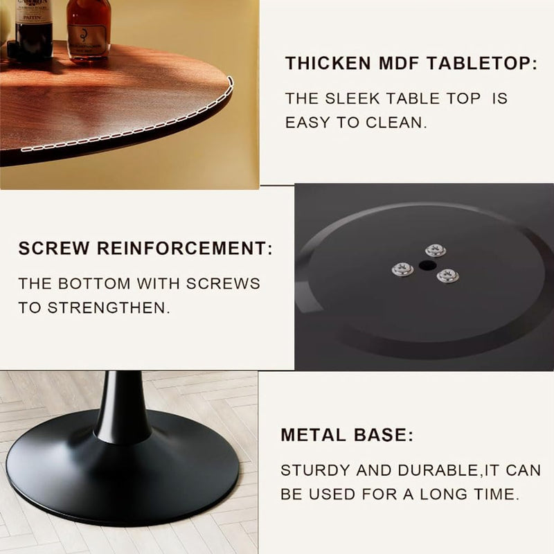 Round Wooden Dining Table Small Tulip for 2-4 Person