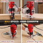 Router Trimmer 800W with Dust Extraction Connection Electric