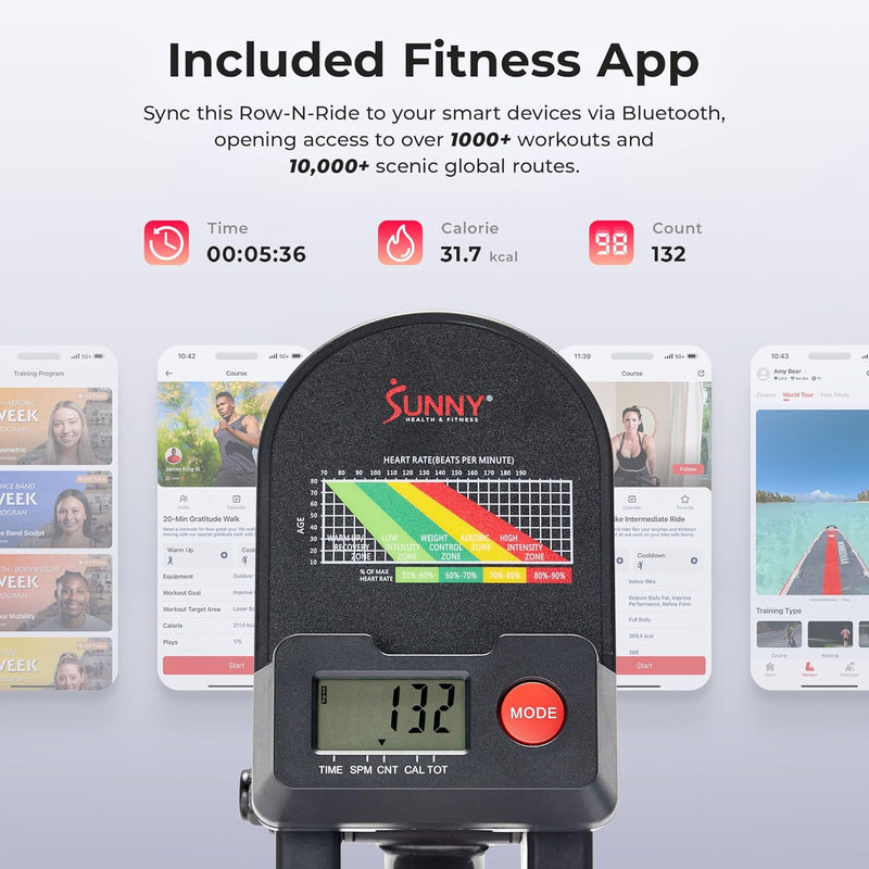 Row-N-Ride Trainer for Full-Body Home Exercise
