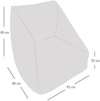 Rucomfy Adult Large Armchair Beanbag Soft Corduroy Slate