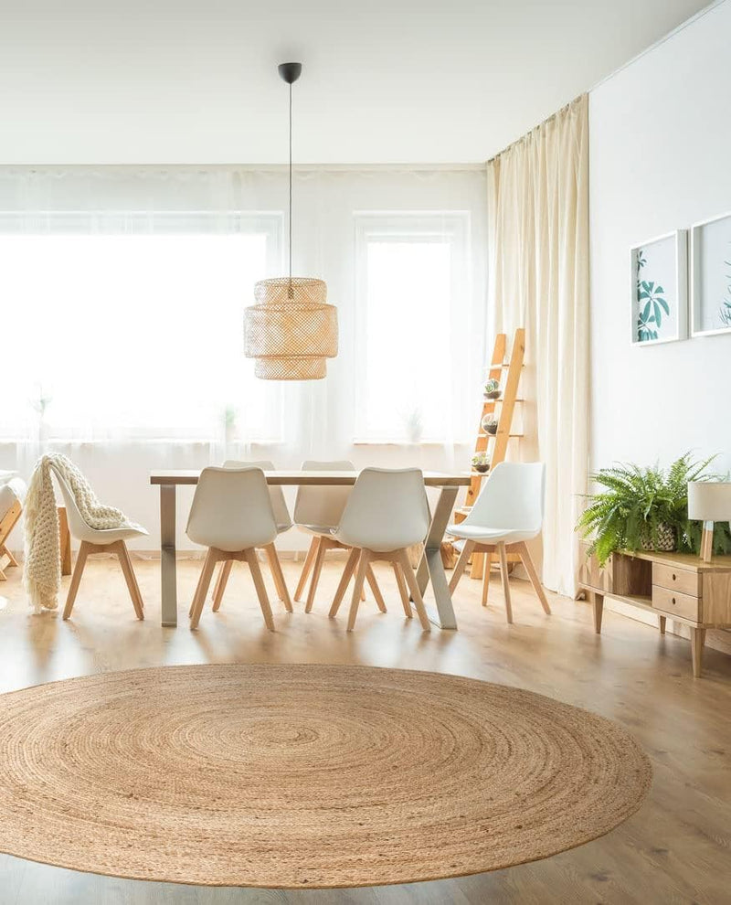 Rug Jute Round Alhambra Natural Colour Area