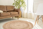 Rug Jute Round Alhambra Natural Colour Area