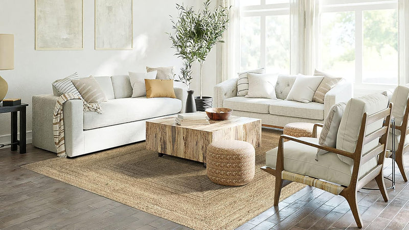 Rug Jute Round Alhambra Natural Colour Area