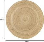 Rug Jute Round Alhambra Natural Colour Area