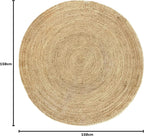 Rug Jute Round Alhambra Natural Colour Area