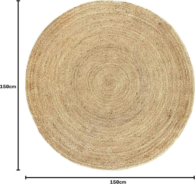 Rug Jute Round Alhambra Natural Colour Area